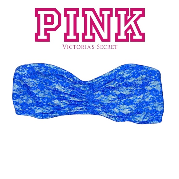 PINK Victoria's Secret Other - ❣️EUC! Pink Victoria’s Secret Blue Lace Bandeau Bralette